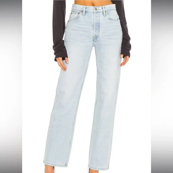 RE/DONE Originals 90s High Rise Loose in Perfect Light Indigo - Size 30 - Picture 4 of 8